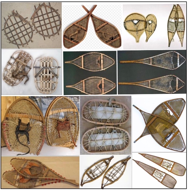 compilation of traditional snowshoe varieties
