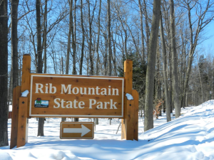 A sign at Rib Mountain State Park
