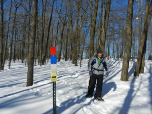 Rib Mountain trails are identified by color-coded markers