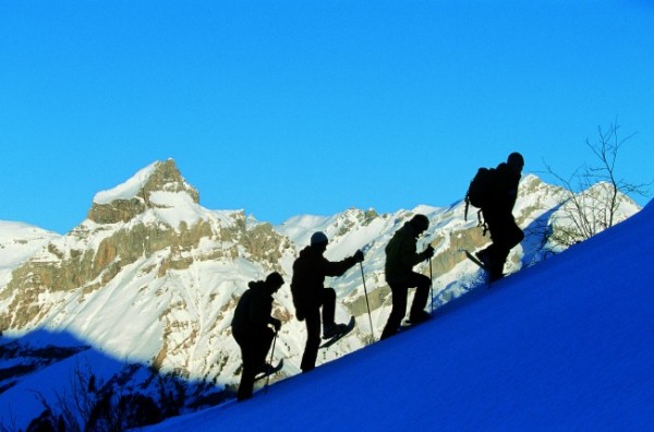 Snowshoeing in central switzerland