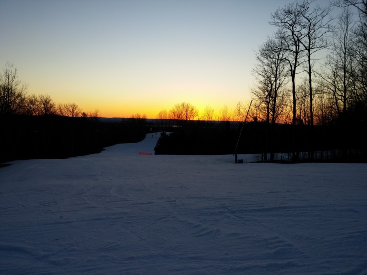 sunset at Snow Valley in Barrie Ontario