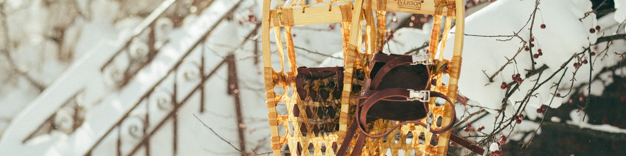 10x36 Green Mountain snowshoes in snow filled landscape