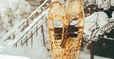 10x36 Green Mountain snowshoes in snow filled landscape