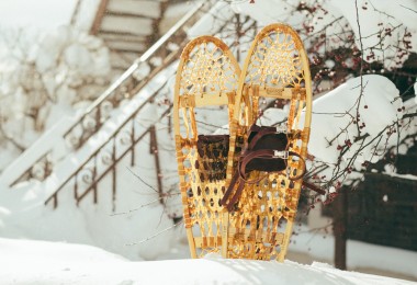 10x36 Green Mountain snowshoes in snow filled landscape