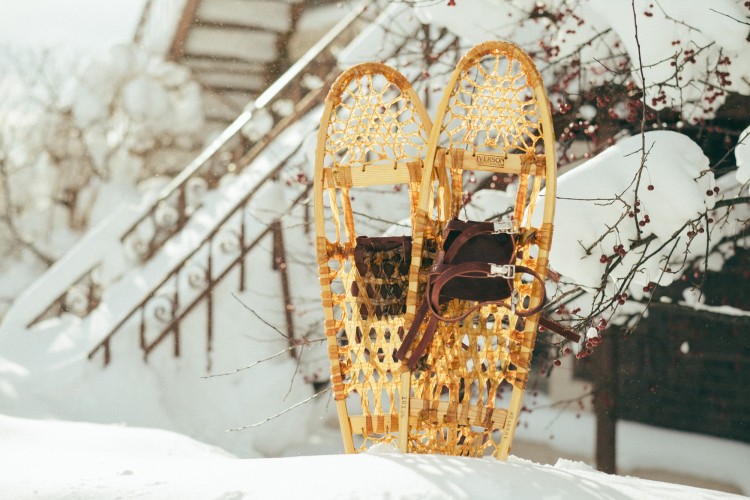 10x36 Green Mountain snowshoes in snow filled landscape