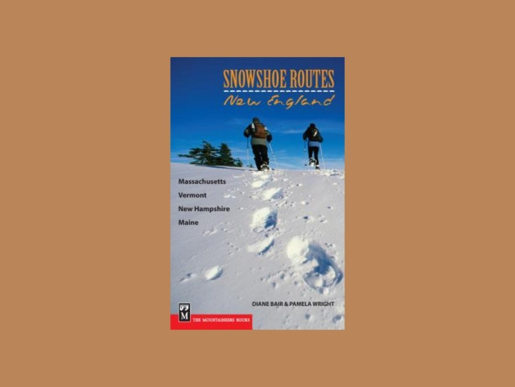 book photo snowshoe routes new england on brown background