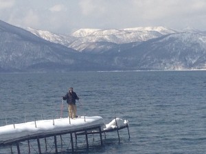 Snowy Hokkaido Lake Pier