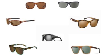 sunglass compilation: mash up of 7 sunglasses on blank background