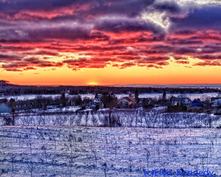 sunset over Eagle Harbor