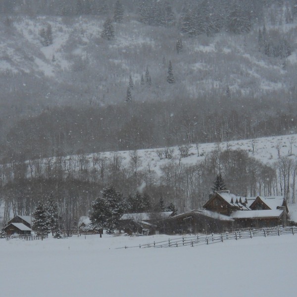 The Home Ranch under snowy landscape