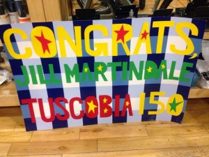 Tuscobia 2015 Jill Martindale celebration sign