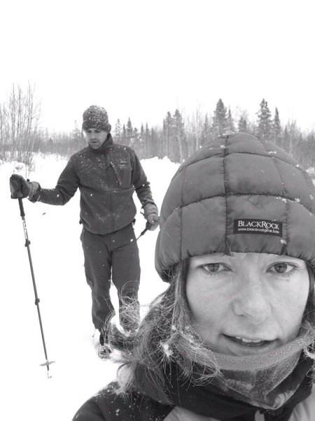 Chris Scotch following Helen, a noted winter endurance athlete in her own right. Also, the couple are the Race Directors at Tuscobia