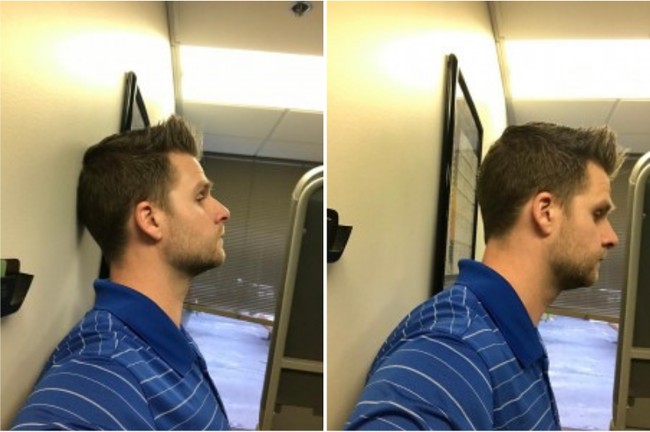 two photos with profile image of person