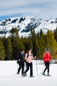 A group of girlfriends set out for a day of fresh air and exercise. 