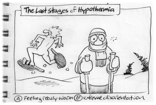 chad carpenter snowshoe hypothermia cartoon