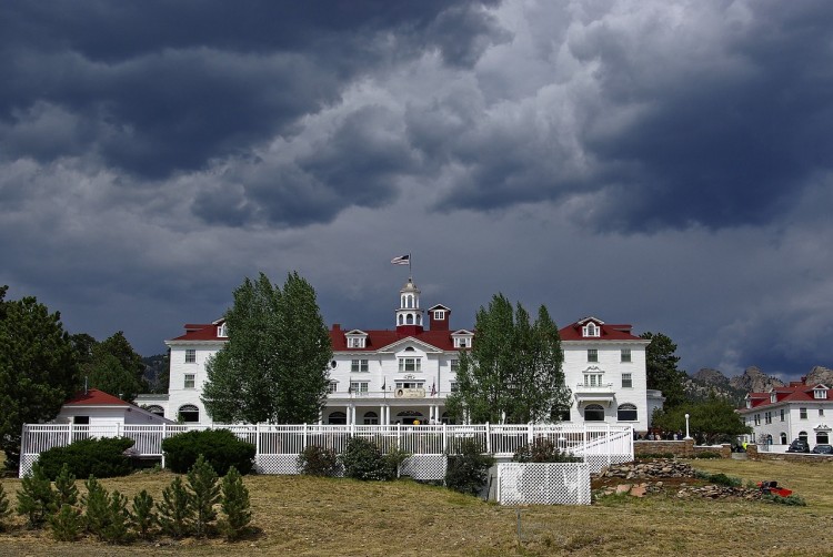front view of Stanley Hotel in Estes Park