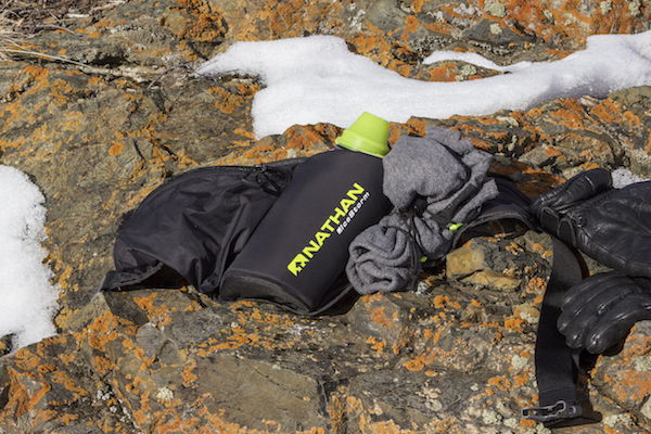 icestorm insulated waist pack laying on rocks