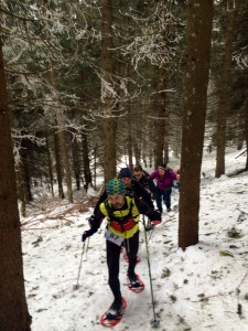 A marathon racer climbs the second big elevation gain of the race (Photo by Marcus Fink)