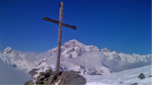 The summit cross on Punta della Croce.
