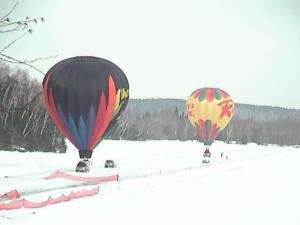 Hot-air balloon rides are a fun and unique way to end a day of snowshoe racing. 