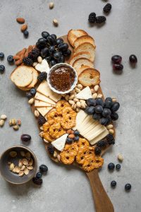 fruits, cheeses- snacks for snowshoeing