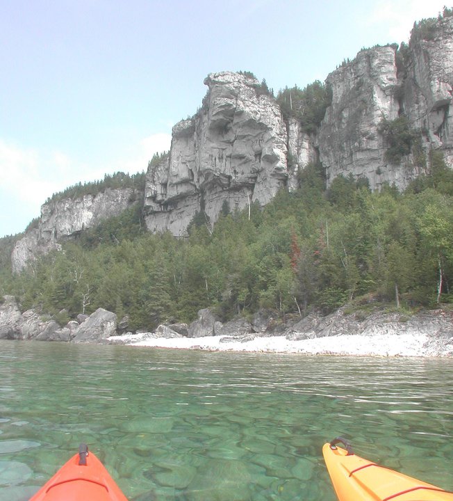 paddling with escarpment scenery in Lions Head on Bruce Peninsula