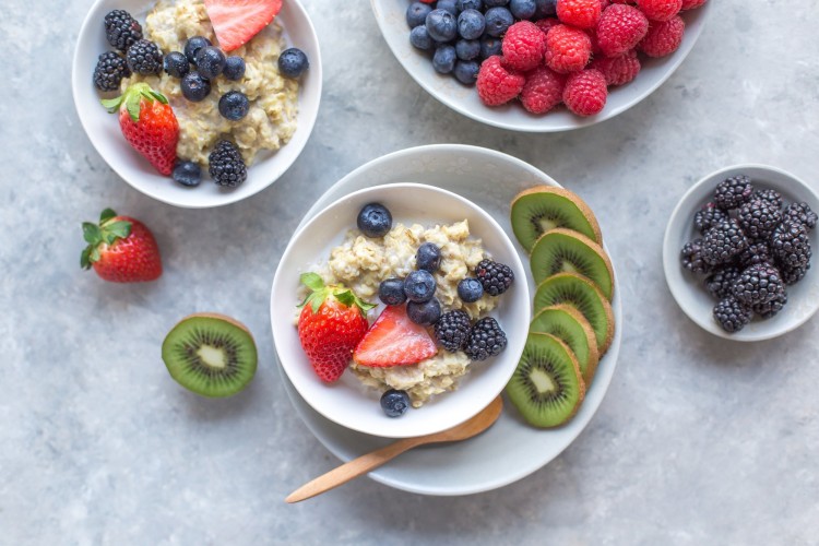 oats and fruit on a plate