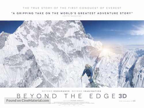 mt everest movie poster beyond the edge white snow