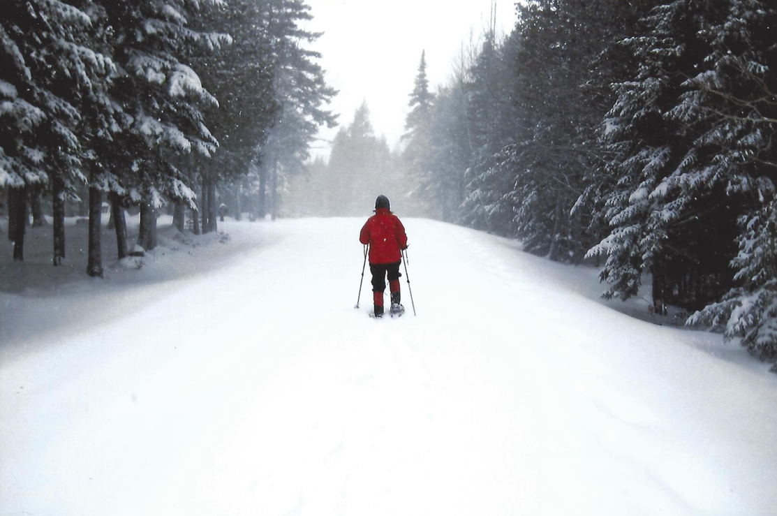 person snowshoeing- North Dakota