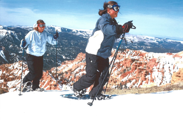 Snowshoeing in Theodore Roosevelt National Park in western North Dakota.