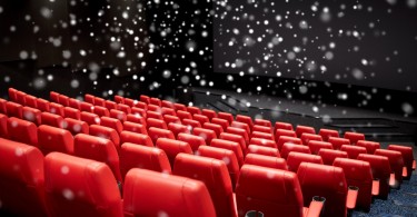 movie theater seats with snow overhead