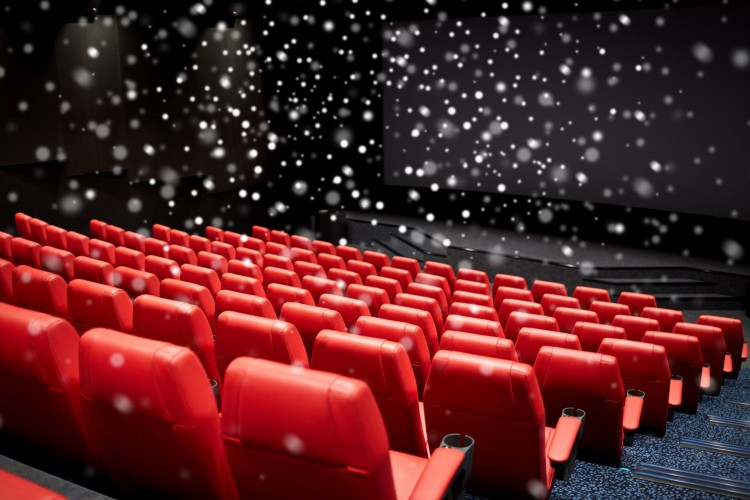 movie theater seats with snow overhead