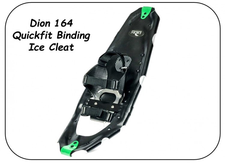 Dion 164 snowshoe with quickfit binding and ice cleat