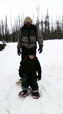 toddler and dad snowshoeing - Amanda DiLenge