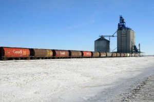 Canadian train in Manitoba