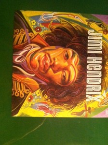 This is the cover for the stamps, which are on the reverse. The USPS says, "Jimi Hendrix (1942-1970) was one of the most important musicians of the 20th century. The stamp celebrating his legacy is being released as part of the Music Icons series."