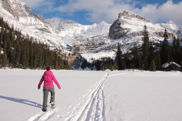 You can hike or ski across the lake. Beyond that, you will be with a guide at all times.