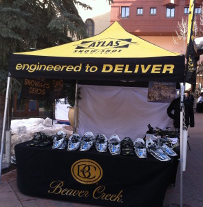Atlas Snowshoes has 60 pairs of demos at the Alpine Ski World Championships in Beaver Creek. Photo by Kim Fuller. 
