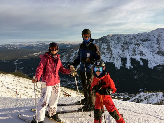 Tanya's family at Castle Mountain Resort, Alberta